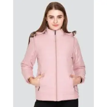 Womens Solid Hooded Quilted Jacket 